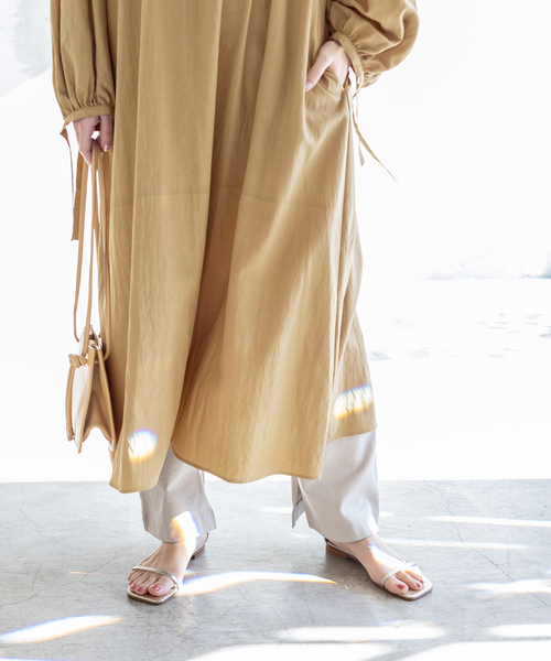 IENA レーヨンナイロンシャーリングワンピース♡クリーニング済♡極美品♡ IENA ワンピース レーヨンナイロンシャーリングワンピース