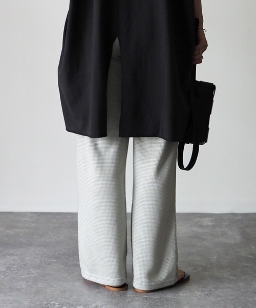 Riberry（リベリー）の「幾何学柄カットジャガードパンツ（スウェットパンツ・レディース・ブラック/グリーン/オレンジ・MEDIUM）」の17枚目の写真