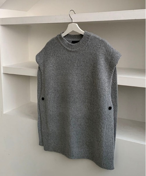ASCLOASCLO Cape Knit Vest