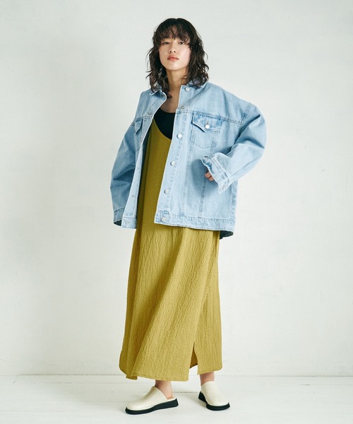4youstory（フォーユーストーリー）の「【4youstory】シャーリングキャミワンピース（ワンピース・レディース・ブラック/イエロー/モカ・FREE）」の13枚目の写真