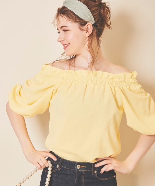 31 Sons de mode(トランテアン ソン ドゥ モード)の「ボリュームスリーブブラウス(シャツ/ブラウス・レディース・オフホワイト/イエロー・36)」の12枚目の写真