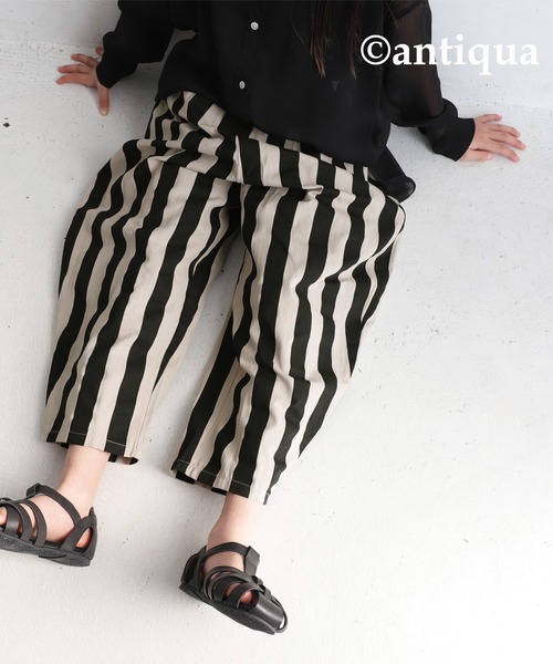 antiqua（アンティカ）の「綿100%太ストライプバルーンパンツ（その他
