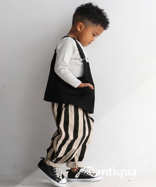 antiqua(アンティカ)の「綿100%太ストライプバルーンパンツ(その他パンツ・キッズ・ブラック・6/5/4/3)」の14枚目の写真