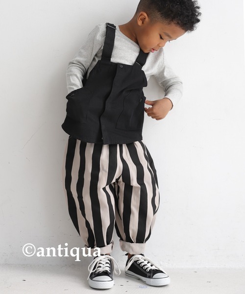 antiqua(アンティカ)の「綿100%太ストライプバルーンパンツ(その他パンツ・キッズ・ブラック・6/5/4/3)」の15枚目の写真