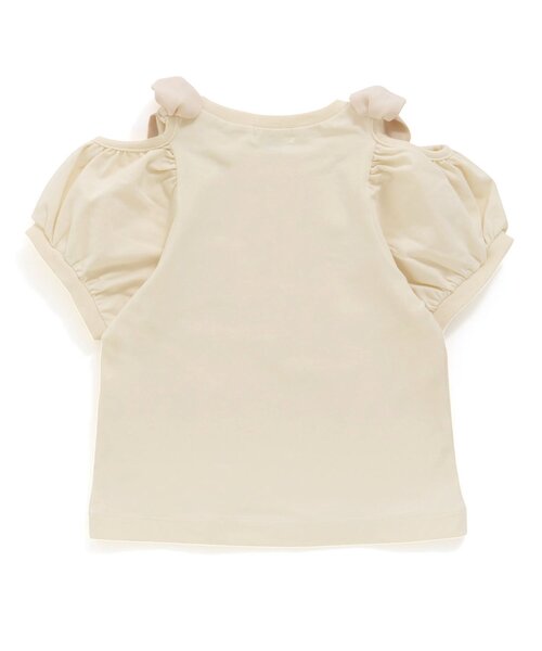 Seraph(セラフ)の「カットショルダーリボンTシャツ(Tシャツ/カットソー・キッズ・ピンク/アイボリー/グリーン・90/95/130/110/80/120/140/100)」の5枚目の写真