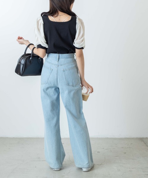 WEGO（ウィゴー）の「WEGO/袖ボリュームプルオーバー（Tシャツ/カットソー・レディース・ホワイト/ブラック/ブルー系その他・FREE）」の9枚目の写真