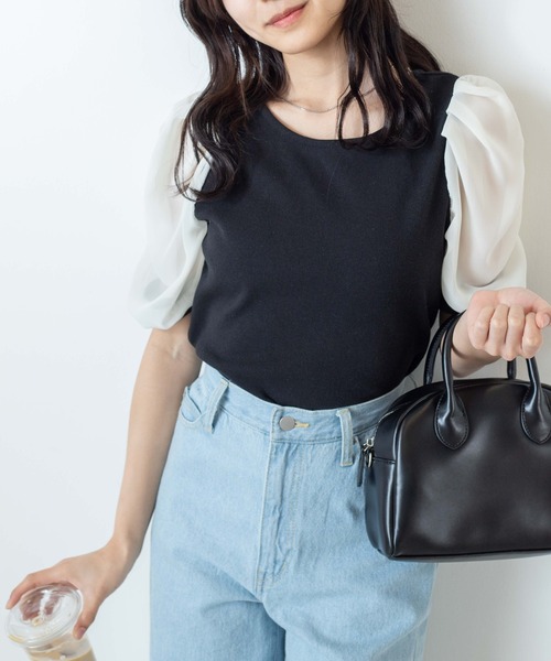 WEGO（ウィゴー）の「WEGO/袖ボリュームプルオーバー（Tシャツ/カットソー・レディース・ホワイト/ブラック/ブルー系その他・FREE）」の10枚目の写真