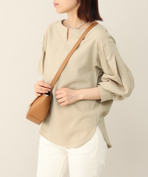 UNTITLED（アンタイトル）の「◆【SETUP】ドライタッチ キーネックブラウス＜洗える／通勤＞（シャツ/ブラウス・レディース・チャコール/ブルー/ベージュ系9/カーキ系3・44/48/00/02/04）」の22枚目の写真