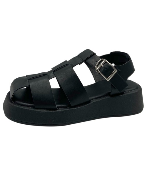 Shoes in Closet（シューズインクローゼット）の「厚底プラットフォーム スクエアトゥ グルカサンダル 8449（サンダル・レディース・ホワイト/ブラック・4L/3L/LL/L/M/S/XS）」の12枚目の写真