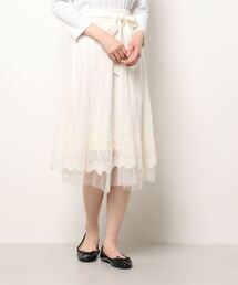 axes femme POETIQUE | スカラップ刺繍レースＳＫ(スカート)