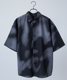 Naive magic | 【a】とろみシルクタッチポリエステル 総柄半袖ビッグシャツ/ルーズシルエットシャツ(シャツ/ブラウス)