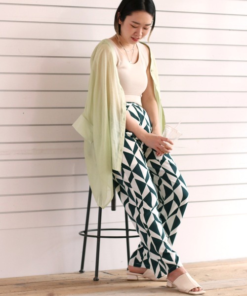 cepo（セポ）の「キカガク柄タックイージーパンツ（その他パンツ・レディース・ネイビー/ブラウン・M）」の15枚目の写真