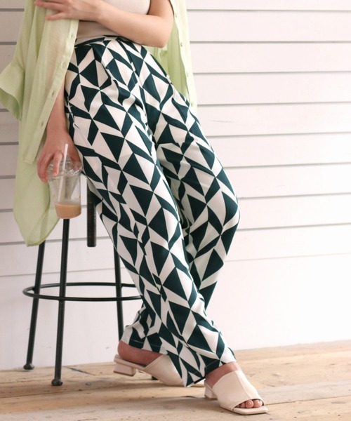 cepo（セポ）の「キカガク柄タックイージーパンツ（その他パンツ・レディース・ネイビー/ブラウン・M）」の14枚目の写真