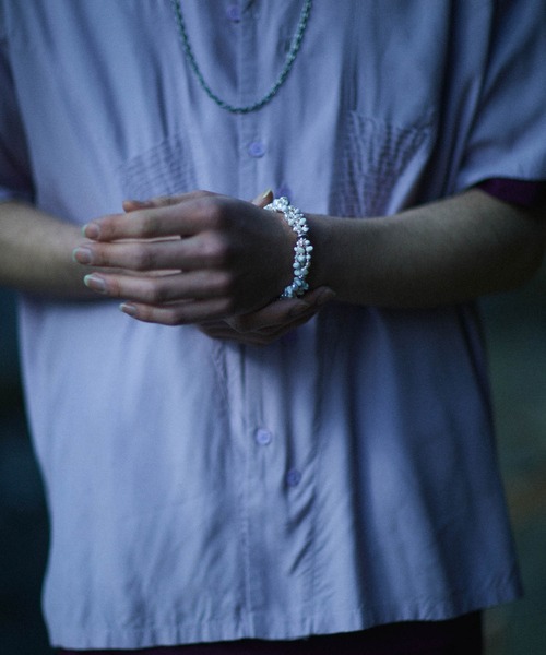 Iroquois（イロコイ）の「NATURAL BEADS COMBINATION BR（ブレスレット・メンズ・ホワイト/ブラック/ターコイズブルー・FREE）」の4枚目の写真