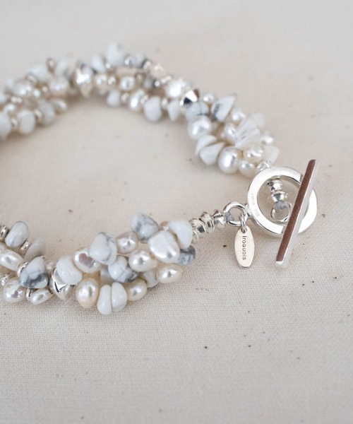 Iroquois（イロコイ）の「NATURAL BEADS COMBINATION BR（ブレスレット・メンズ・ホワイト/ブラック/ターコイズブルー・FREE）」の6枚目の写真