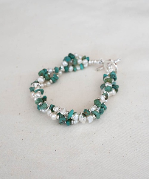 Iroquois（イロコイ）の「NATURAL BEADS COMBINATION BR（ブレスレット・メンズ・ホワイト/ブラック/ターコイズブルー・FREE）」の9枚目の写真