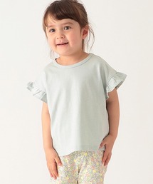 袖フリルTシャツ