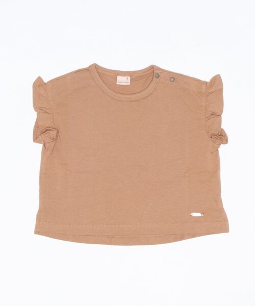 petit main（プティマイン）の「袖フリルTシャツ（Tシャツ/カットソー・キッズ・ベージュ/キャメル/エメラルド/ラベンダー/キナリ・80ｃｍ/90cm/100cm/110cm/120cm/130cm）」の7枚目の写真