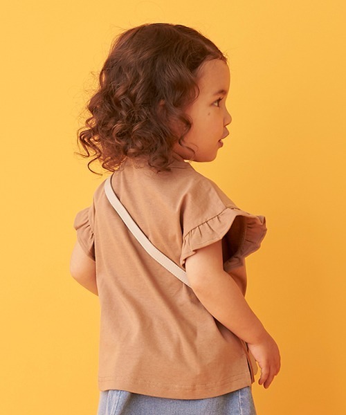 petit main（プティマイン）の「袖フリルTシャツ（Tシャツ/カットソー・キッズ・ベージュ/キャメル/エメラルド/ラベンダー/キナリ・80ｃｍ/90cm/100cm/110cm/120cm/130cm）」の13枚目の写真