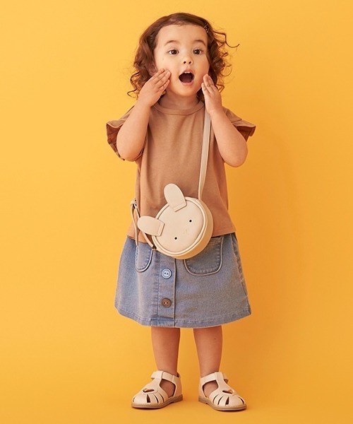 petit main（プティマイン）の「袖フリルTシャツ（Tシャツ/カットソー・キッズ・ベージュ/キャメル/エメラルド/ラベンダー/キナリ・80ｃｍ/90cm/100cm/110cm/120cm/130cm）」の8枚目の写真