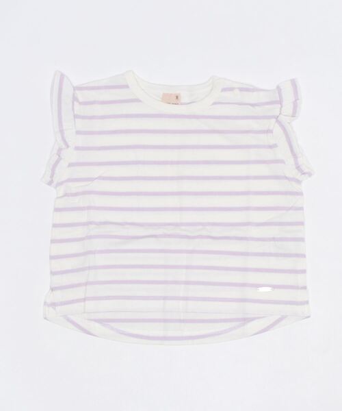 petit main（プティマイン）の「袖フリルTシャツ（Tシャツ/カットソー・キッズ・ベージュ/キャメル/エメラルド/ラベンダー/キナリ・80ｃｍ/90cm/100cm/110cm/120cm/130cm）」の14枚目の写真