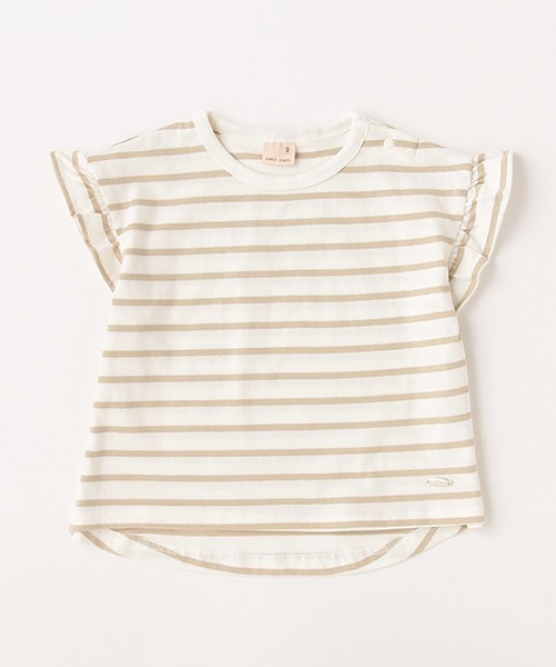 petit main（プティマイン）の「袖フリルTシャツ（Tシャツ/カットソー・キッズ・ベージュ/キャメル/エメラルド/ラベンダー/キナリ・80ｃｍ/90cm/100cm/110cm/120cm/130cm）」の16枚目の写真