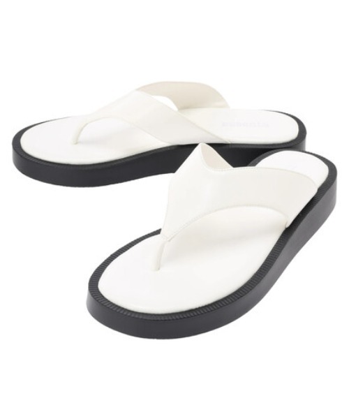 Green　Parks（グリーンパークス）の「厚底トングサンダル（サンダル・レディース・ホワイト/ブラック/オリーブ・S/M/L/XL/XS）」の2枚目の写真