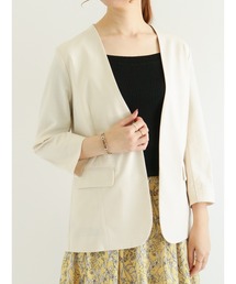 Te chichi | 麻調ノーカラージャケット(ノーカラージャケット)