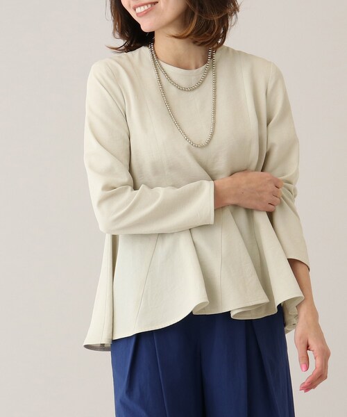 今ならほぼ即納！ UNTITLED（アンタイトル）の「◇【STORYweb掲載】麻混 ミドリフ トップス
