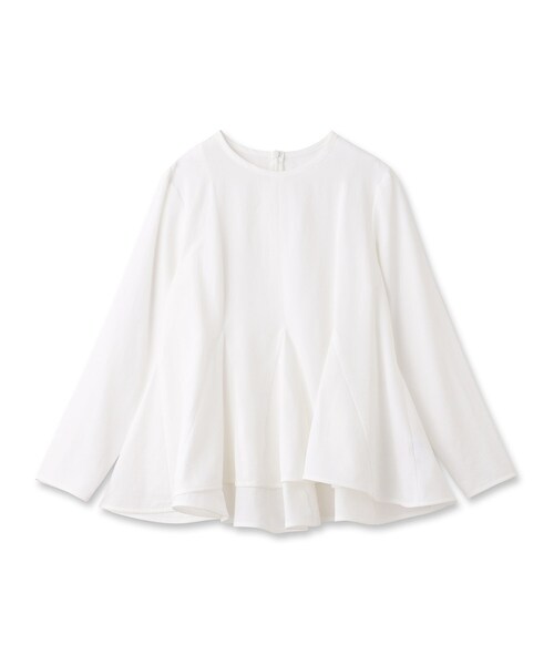 ■美品 UNTITLED アンタイトル 雑誌掲載 麻混 ミドリフフレアブラウス UNTITLED（アンタイトル）の「◇【STORYweb掲載】麻混 ミドリフ