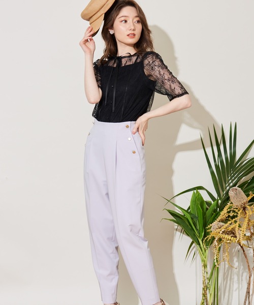 NOELA(ノエラ)の「2WAYレーストップス(シャツ/ブラウス・レディース・ブラック/ベージュ/オフホワイト・フリー)」の5枚目の写真