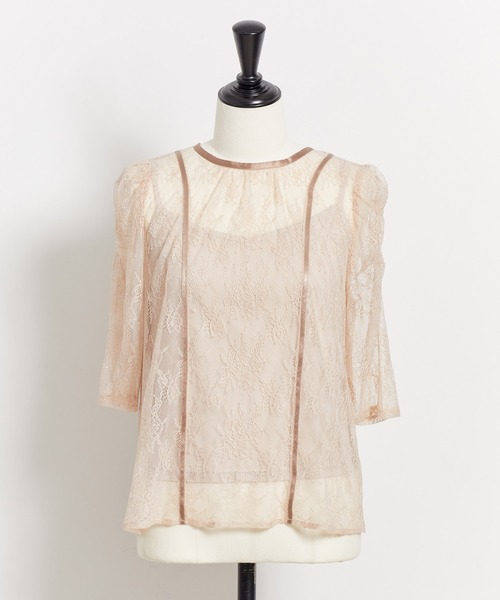 NOELA(ノエラ)の「2WAYレーストップス(シャツ/ブラウス・レディース・ブラック/ベージュ/オフホワイト・フリー)」の16枚目の写真