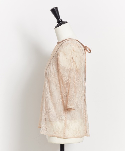 NOELA(ノエラ)の「2WAYレーストップス(シャツ/ブラウス・レディース・ブラック/ベージュ/オフホワイト・フリー)」の18枚目の写真