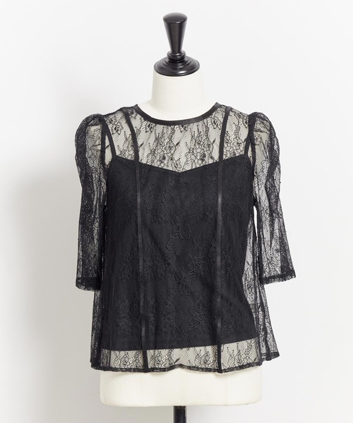 NOELA(ノエラ)の「2WAYレーストップス(シャツ/ブラウス・レディース・ブラック/ベージュ/オフホワイト・フリー)」の22枚目の写真