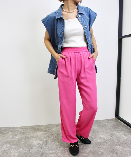MLI'A(エムリア)の「ジョーゼットパンツ(スラックス・レディース・ピンク/グリーン/ブラック/ブルー/オレンジ・FREE)」の13枚目の写真