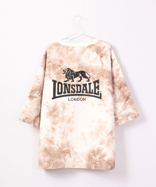 LONSDALE（ロンズデール）の「LONSDALE オーバーサイズ タイダイ 切替 バックプリント Tシャツ 男女兼用（Tシャツ/カットソー・メンズ・ブラック/ベージュ/ブラウン/ブルー・M/LL/S/L）」の10枚目の写真