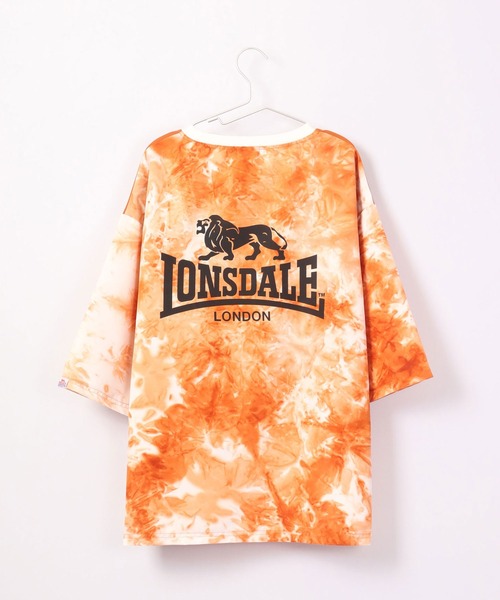 LONSDALE（ロンズデール）の「LONSDALE オーバーサイズ タイダイ 切替 バックプリント Tシャツ 男女兼用（Tシャツ/カットソー・メンズ・ブラック/ベージュ/ブラウン/ブルー・M/LL/S/L）」の8枚目の写真