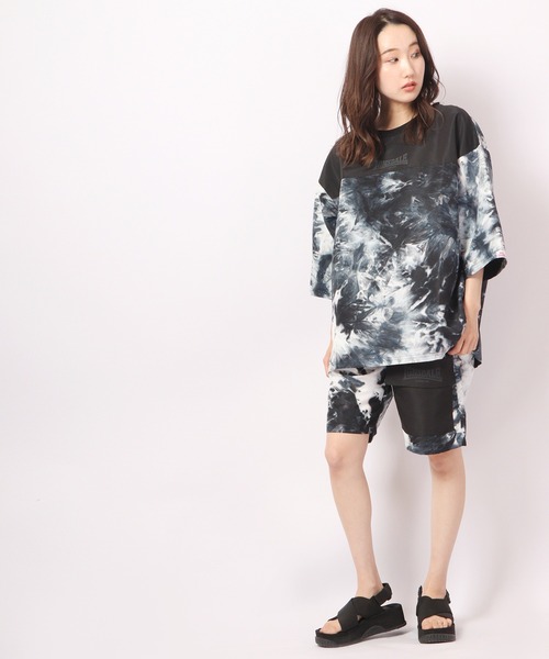 LONSDALE（ロンズデール）の「LONSDALE オーバーサイズ タイダイ 切替 バックプリント Tシャツ 男女兼用（Tシャツ/カットソー・メンズ・ブラック/ベージュ/ブラウン/ブルー・M/LL/S/L）」の20枚目の写真