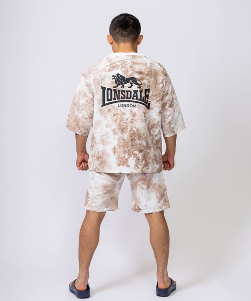 LONSDALE（ロンズデール）の「LONSDALE オーバーサイズ タイダイ 切替 バックプリント Tシャツ 男女兼用（Tシャツ/カットソー・メンズ・ブラック/ベージュ/ブラウン/ブルー・M/LL/S/L）」の19枚目の写真