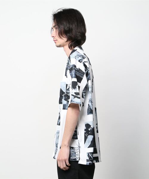 SITRY（シトリー）の「Oversize Drop shoulder open color print shirt/オーバーサイズ ドロップショルダー オープンカラー プリント 半袖シャツ（シャツ/ブラウス・メンズ・ホワイト/ブラック/ネイビー/レッド/ホワイト系その他/ブラック系その他・M/L）」の13枚目の写真