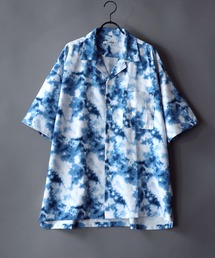 SITRY | Oversize Drop shoulder open color print shirt/オーバーサイズ ドロップショルダー オープンカラー プリント 半袖シャツ(シャツ/ブラウス)