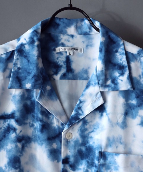 SITRY（シトリー）の「Oversize Drop shoulder open color print shirt/オーバーサイズ ドロップショルダー オープンカラー プリント 半袖シャツ（シャツ/ブラウス・メンズ・ホワイト/ブラック/ネイビー/レッド/ホワイト系その他/ブラック系その他・M/L）」の7枚目の写真