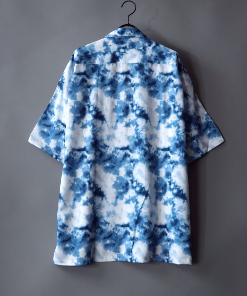 SITRY（シトリー）の「Oversize Drop shoulder open color print shirt/オーバーサイズ ドロップショルダー オープンカラー プリント 半袖シャツ（シャツ/ブラウス・メンズ・ホワイト/ブラック/ネイビー/レッド/ホワイト系その他/ブラック系その他・M/L）」の12枚目の写真