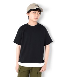 GLAZOS | 天竺・ドロップショルダーレイヤード半袖Tシャツ(Tシャツ/カットソー)