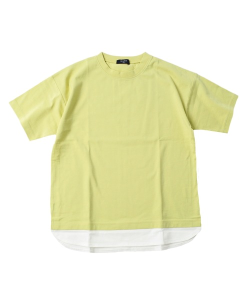 GLAZOS(グラソス)の「天竺・ドロップショルダーレイヤード半袖Tシャツ(Tシャツ/カットソー・キッズ・ライトグレー/ライム/ブルー/ブラック・170cm/130cm/150cm/140cm/160cm)」の8枚目の写真