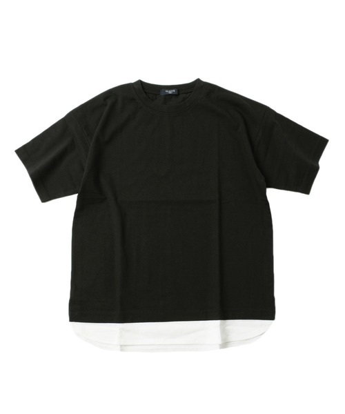 GLAZOS(グラソス)の「天竺・ドロップショルダーレイヤード半袖Tシャツ(Tシャツ/カットソー・キッズ・ライトグレー/ライム/ブルー/ブラック・170cm/130cm/150cm/140cm/160cm)」の6枚目の写真