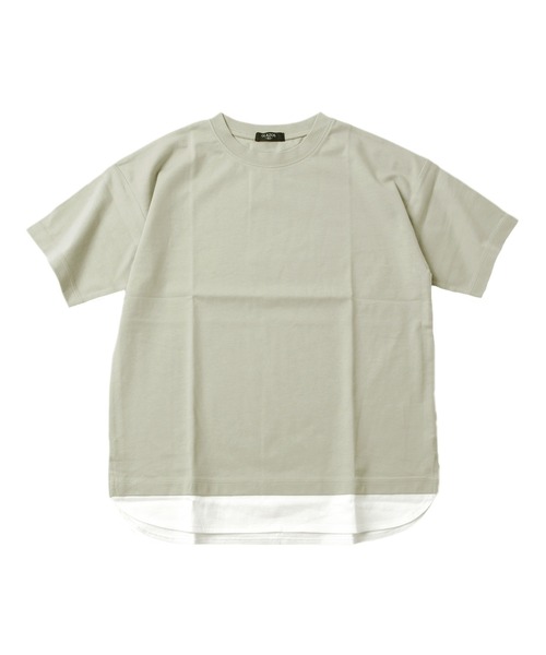 GLAZOS(グラソス)の「天竺・ドロップショルダーレイヤード半袖Tシャツ(Tシャツ/カットソー・キッズ・ライトグレー/ライム/ブルー/ブラック・170cm/130cm/150cm/140cm/160cm)」の7枚目の写真