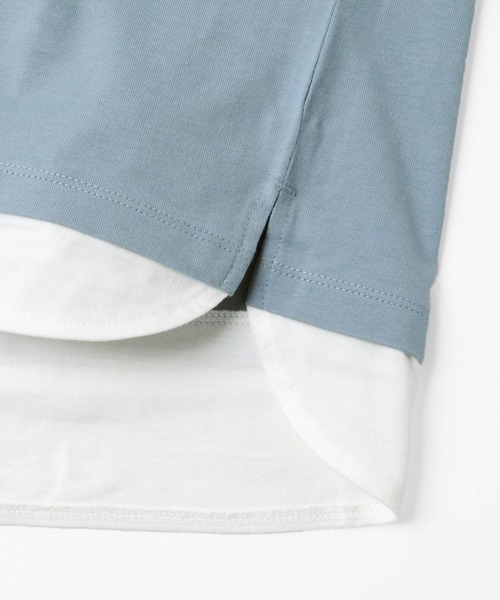 GLAZOS(グラソス)の「天竺・ドロップショルダーレイヤード半袖Tシャツ(Tシャツ/カットソー・キッズ・ライトグレー/ライム/ブルー/ブラック・170cm/130cm/150cm/140cm/160cm)」の19枚目の写真