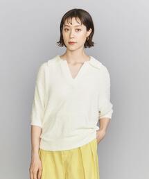 BEAUTY&YOUTH UNITED ARROWS | コットンナイロンヤーン スキッパーニット 5分袖 プルオーバー -ウォッシャブル-(ニット/セーター)