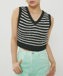 LAGUA GEM | V NECK KNIT VEST　Vネックニットベスト(ベスト)
